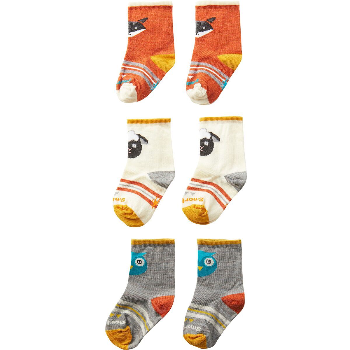 Smartwool Trio Sock - Toddlers' Lunar Gray, 24M