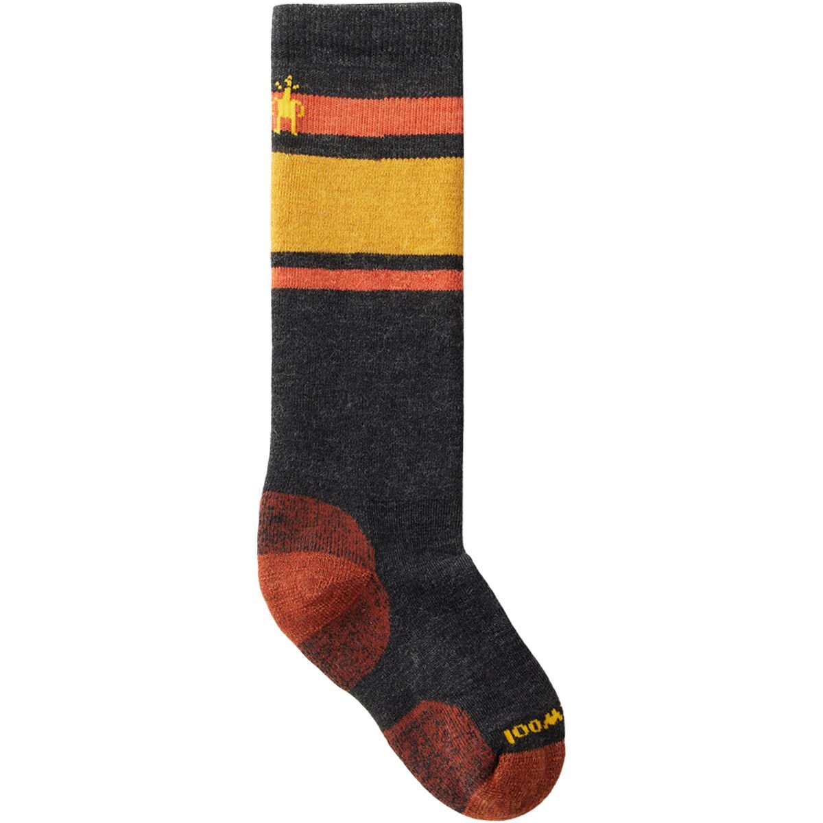Smartwool Wintersport Full Cushion Stripe OTC Sock - Kids' Charcoal, XS