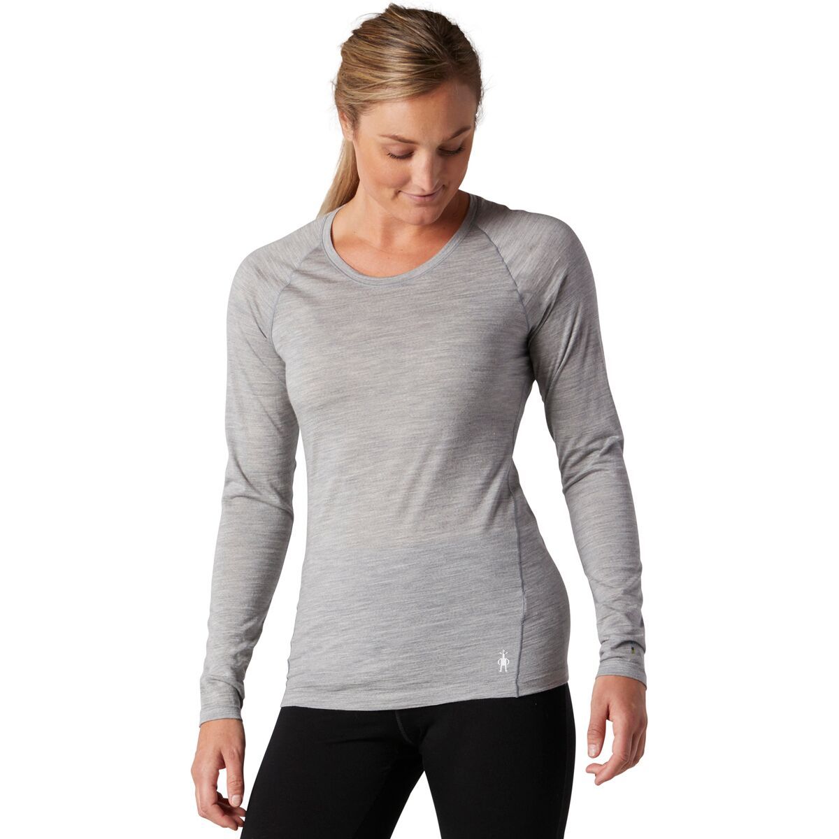 Image of Smartwool Classic All-Season Merino Base Layer Long-Sleeve - Women's Light Gray Heather, S