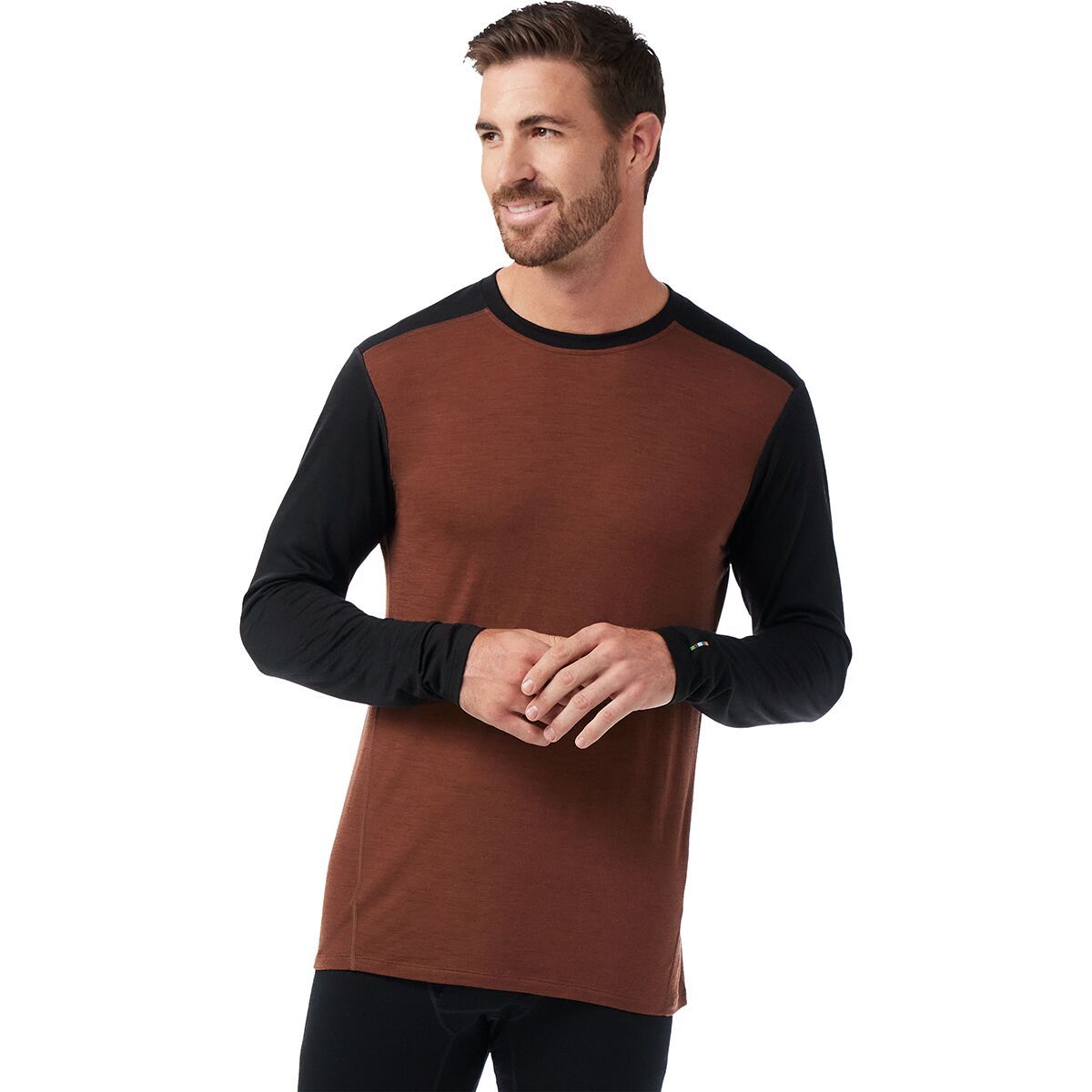Image of Smartwool Classic All-Season Merino Base Layer - Men's Sable Brown/Black, L