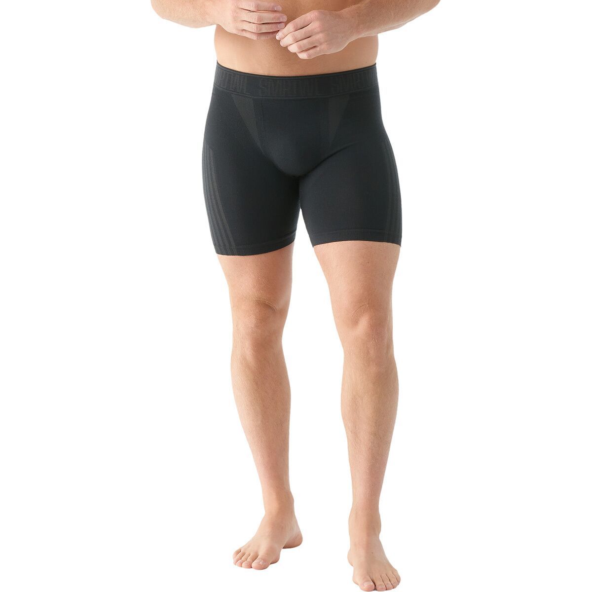 Image of Smartwool Intraknit 6in Boxer Brief - Men's Black/Charcoal, XXL
