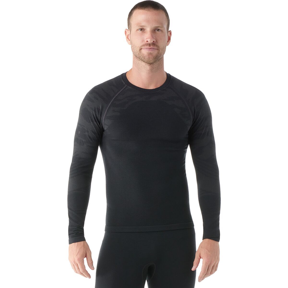 Smartwool Intraknit Active Long-Sleeve Baselayer Top - Men's Black/Charcoal, S