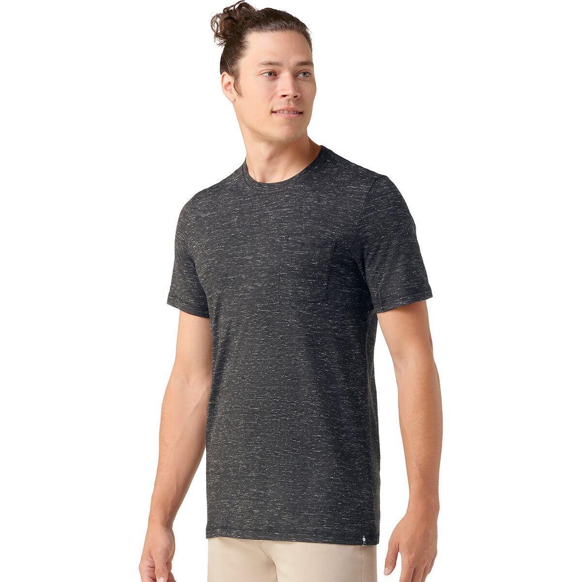 Image of Smartwool Merino Hemp Blend Pocket T-Shirt - Men's Black Heather, M