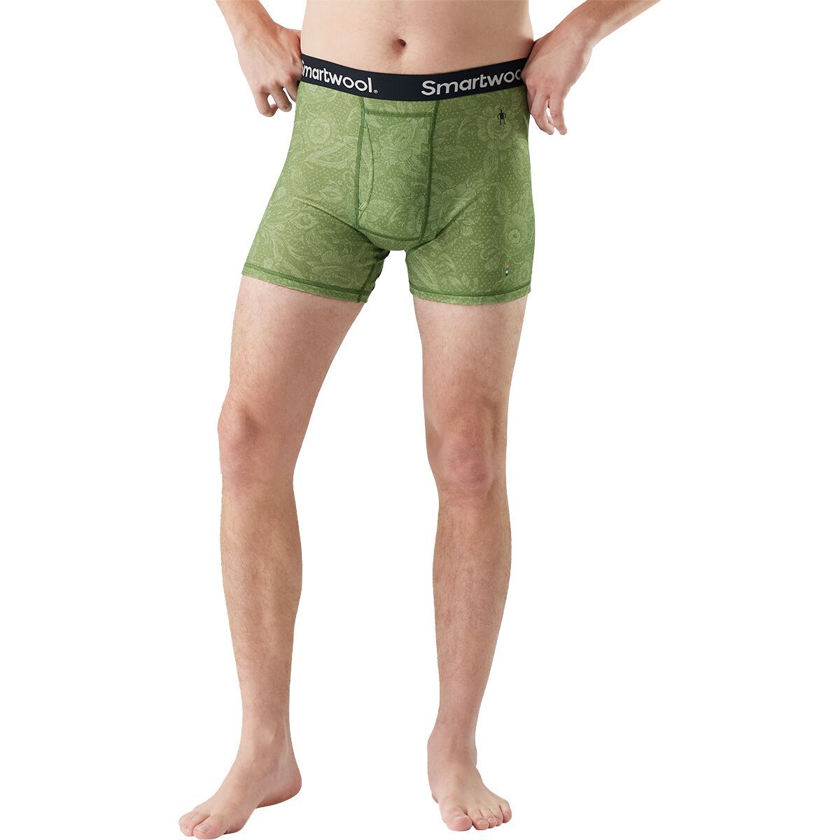 Image of Smartwool Merino Print Boxer Brief - Men's Fern Rustic Floral, L