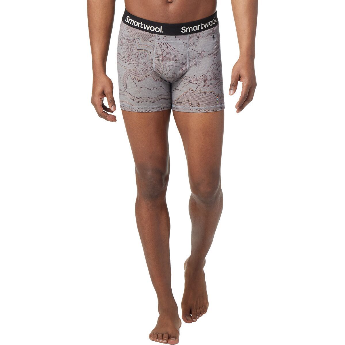 Smartwool Merino Print Boxer Brief - Men's Light Gray Digital Summit Print, S