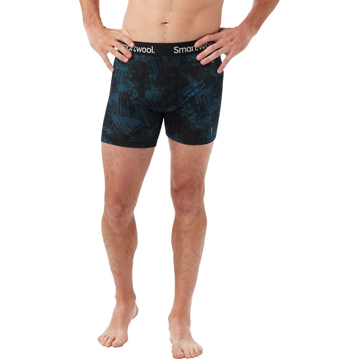 Image of Smartwool Merino Print Boxer Brief - Men's Twilight Blue Mountain, S