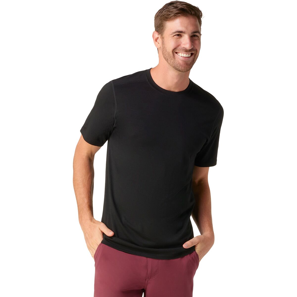 Image of Smartwool Merino Short-Sleeve T-Shirt - Men's Black, M