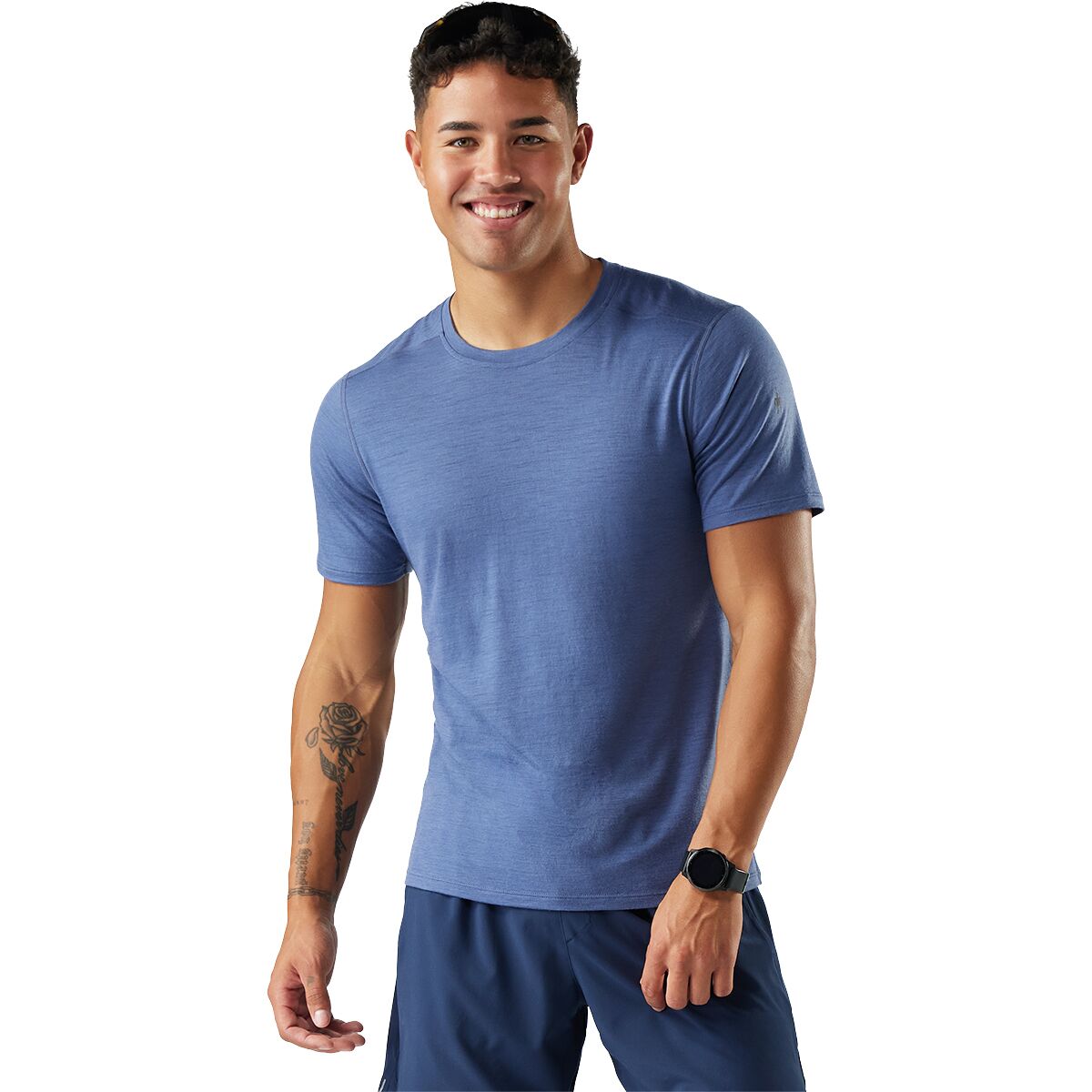 Image of Smartwool Merino Short-Sleeve T-Shirt - Men's Nightfall Blue, M