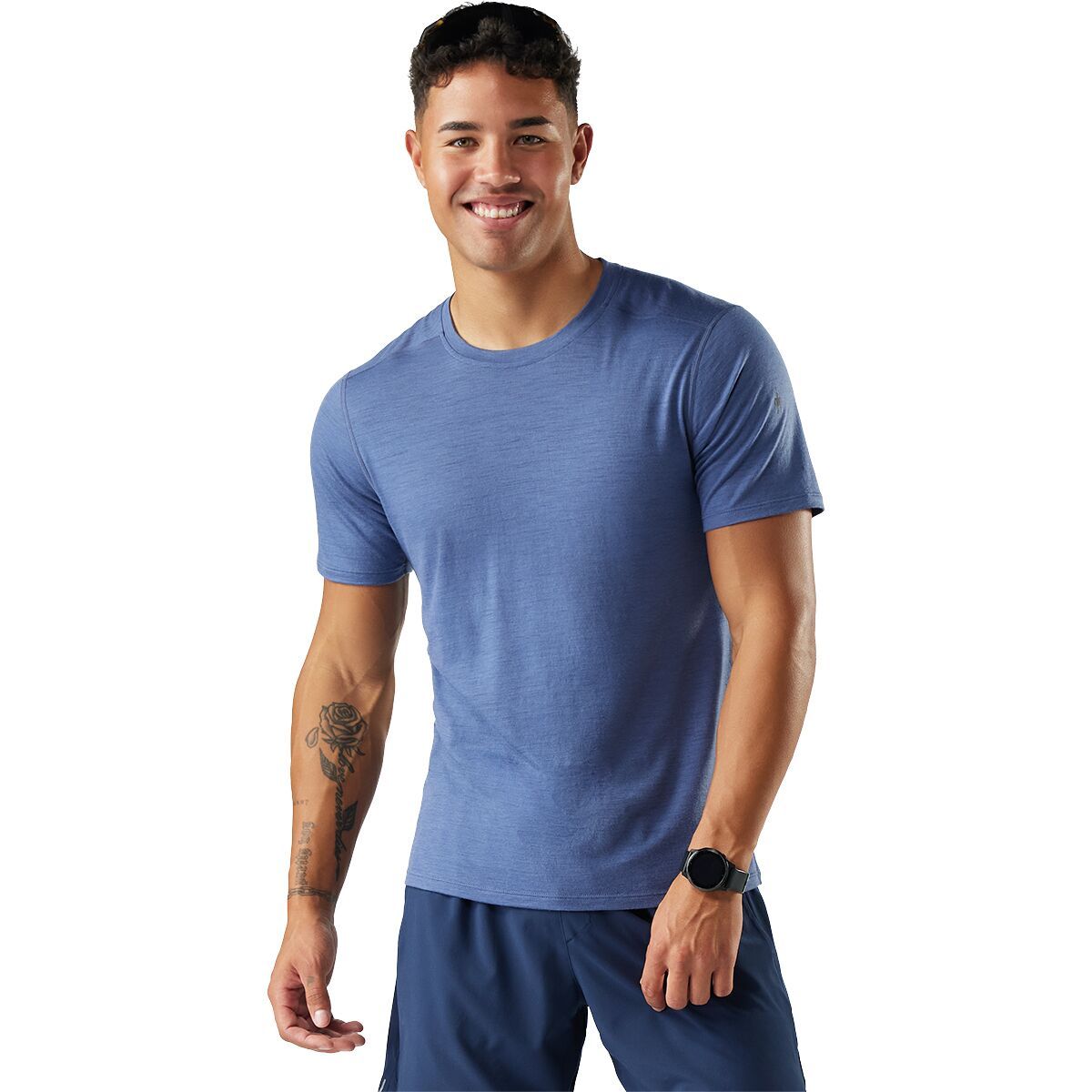 Image of Smartwool Merino Short-Sleeve T-Shirt - Men's Nightfall Blue, L