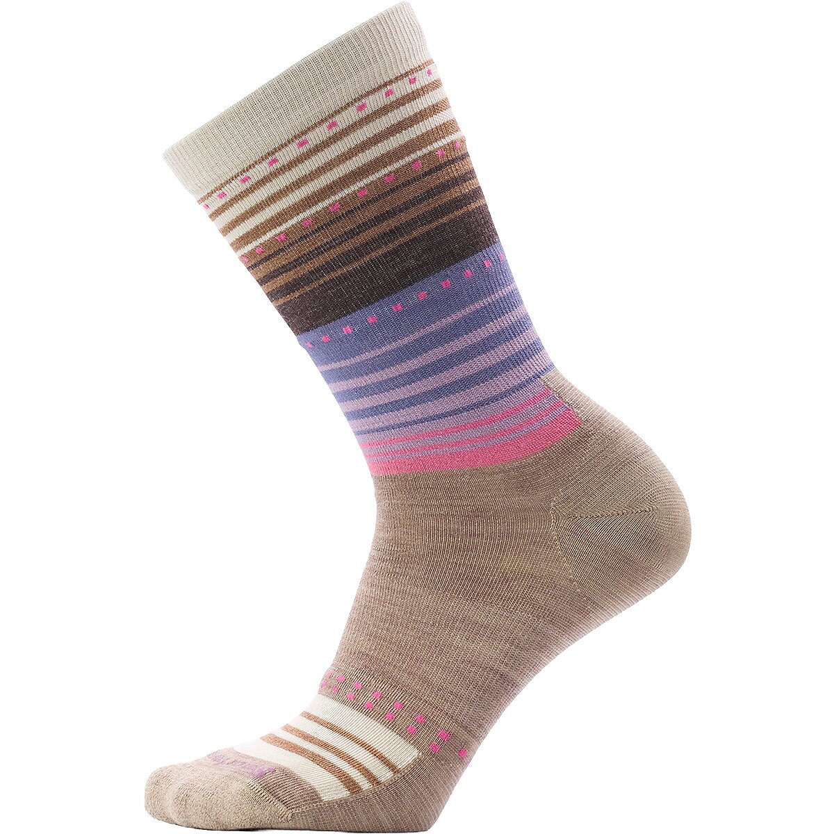 Image of Smartwool Everyday Stitch Stripe Crew Fossil/Chestnut, S