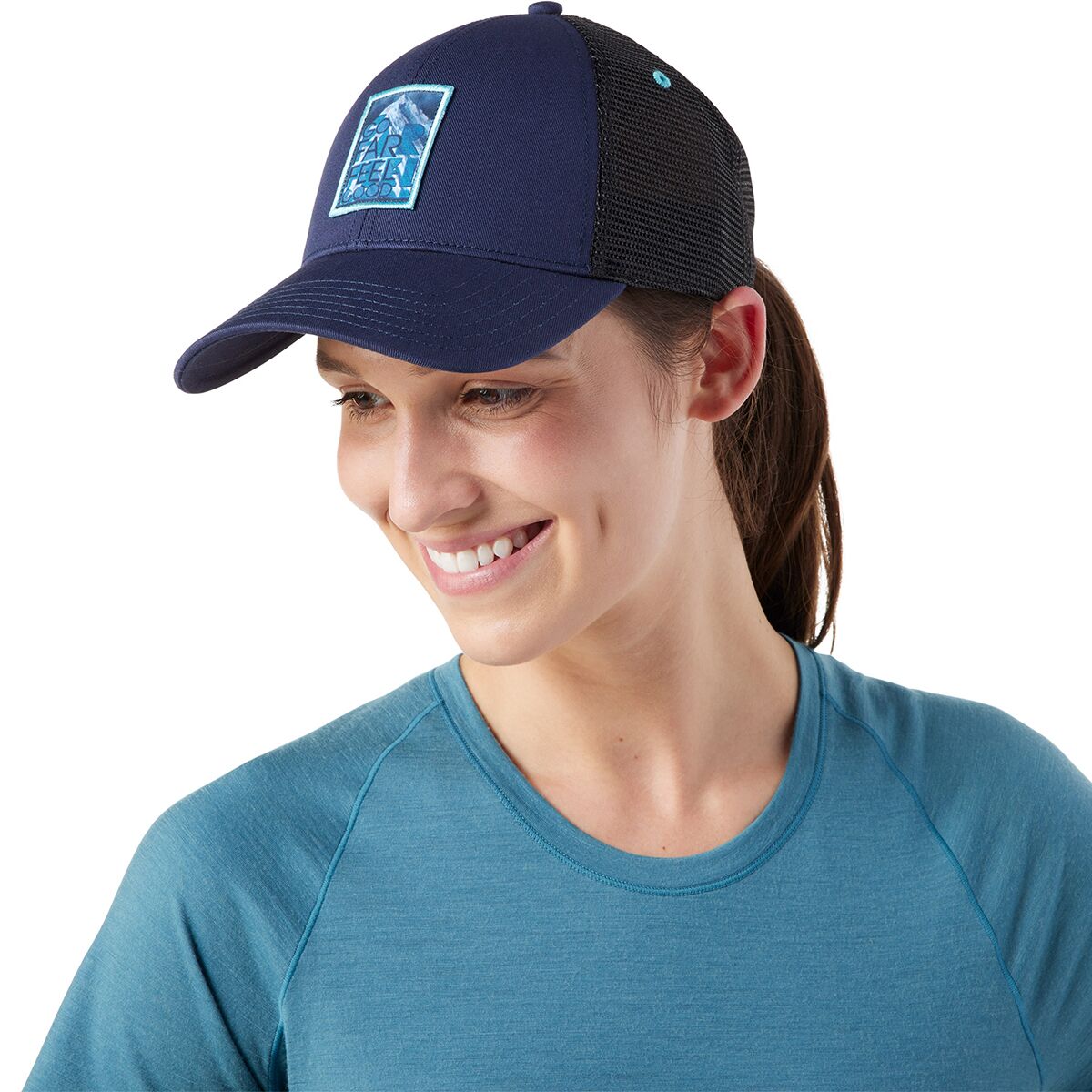 SMARTWOOL GO FAR FEEL GOOD NAVY TRUCKER HAT メッシュキャップ 帽子 メンズ スマートウール SmartWool Go Far  main image 3