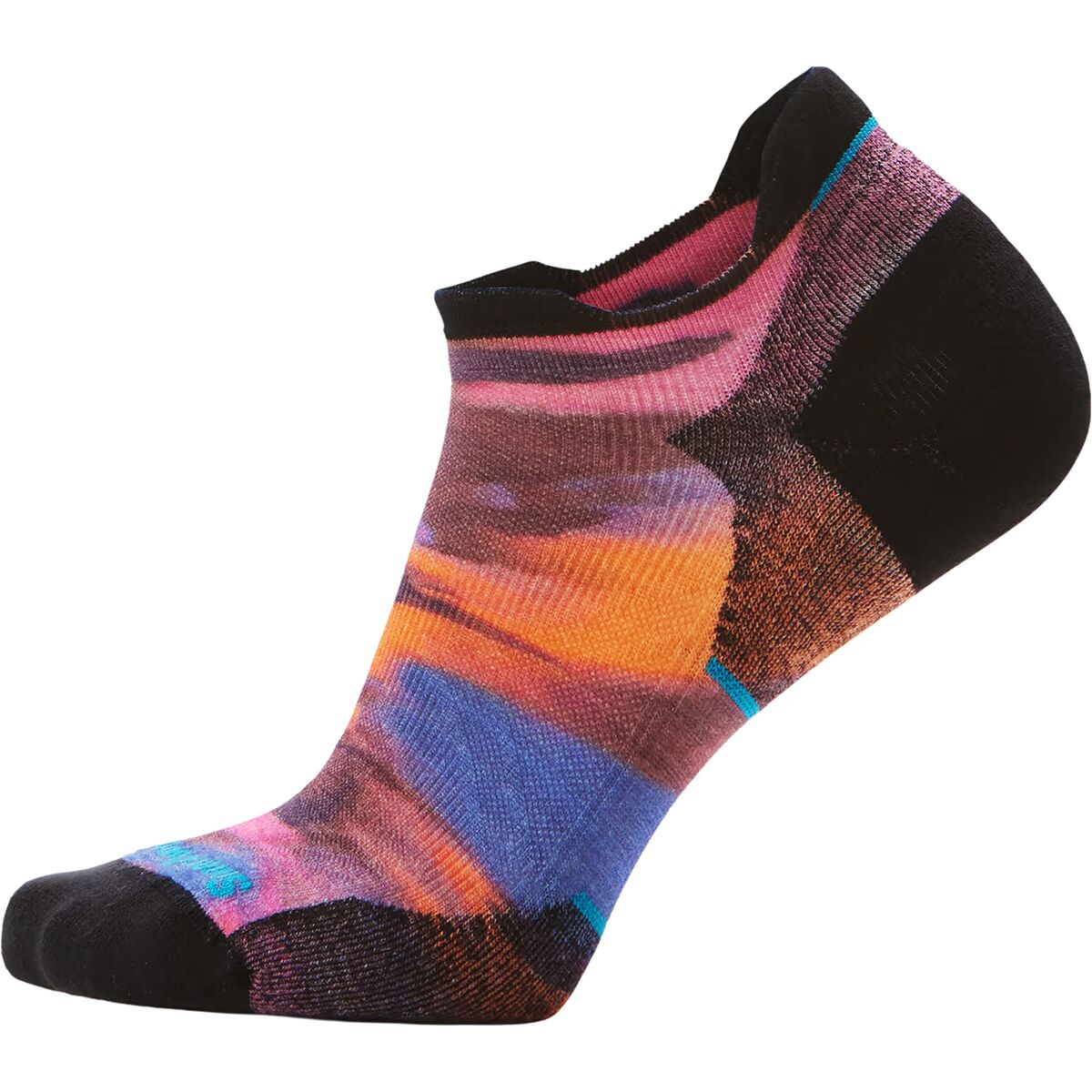 Image of Smartwool Run Targeted Cushion Brushed Print Low Ankle Sock - Women's Garden Pink, M