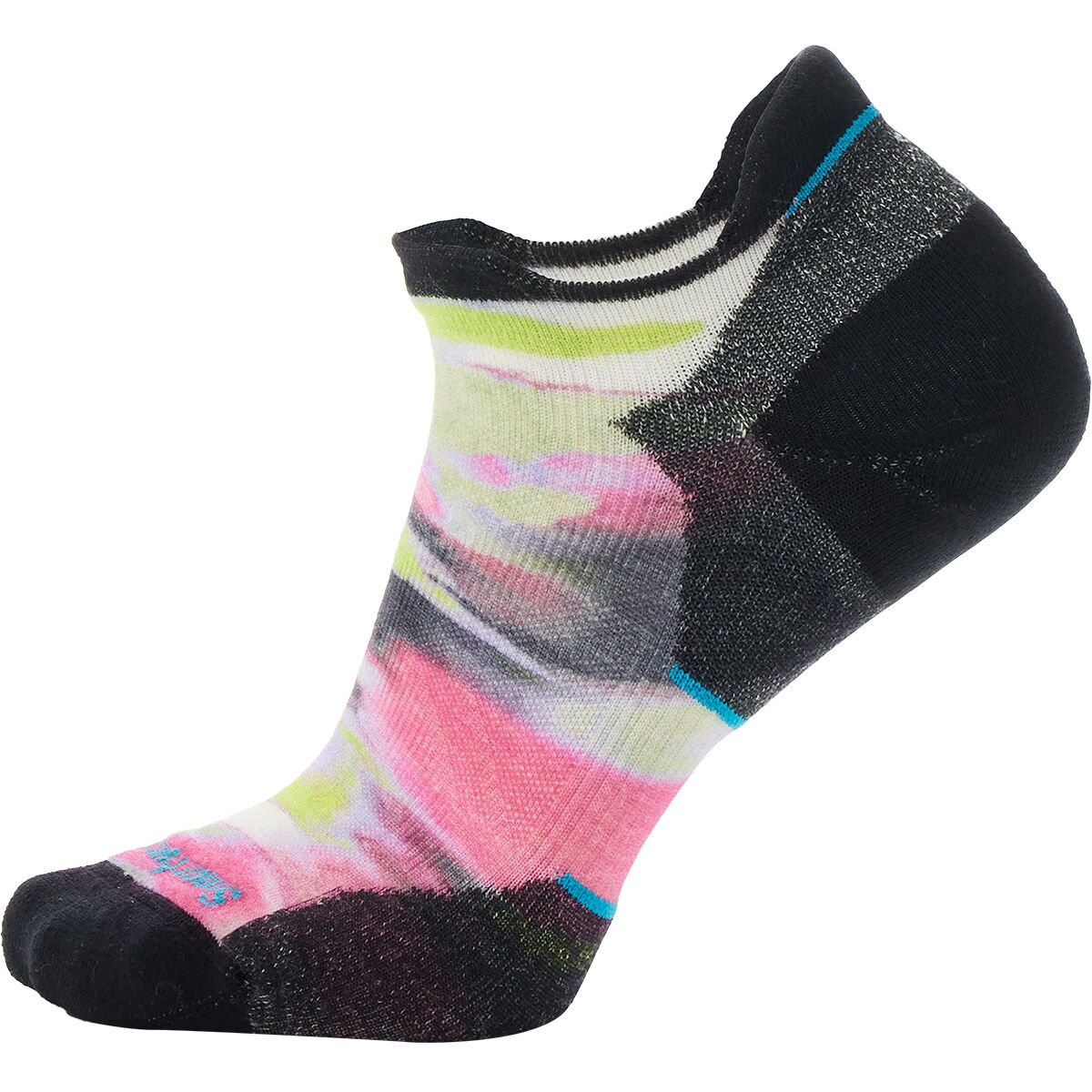 Image of Smartwool Run Targeted Cushion Brushed Print Low Ankle Sock - Women's Power Pink, M