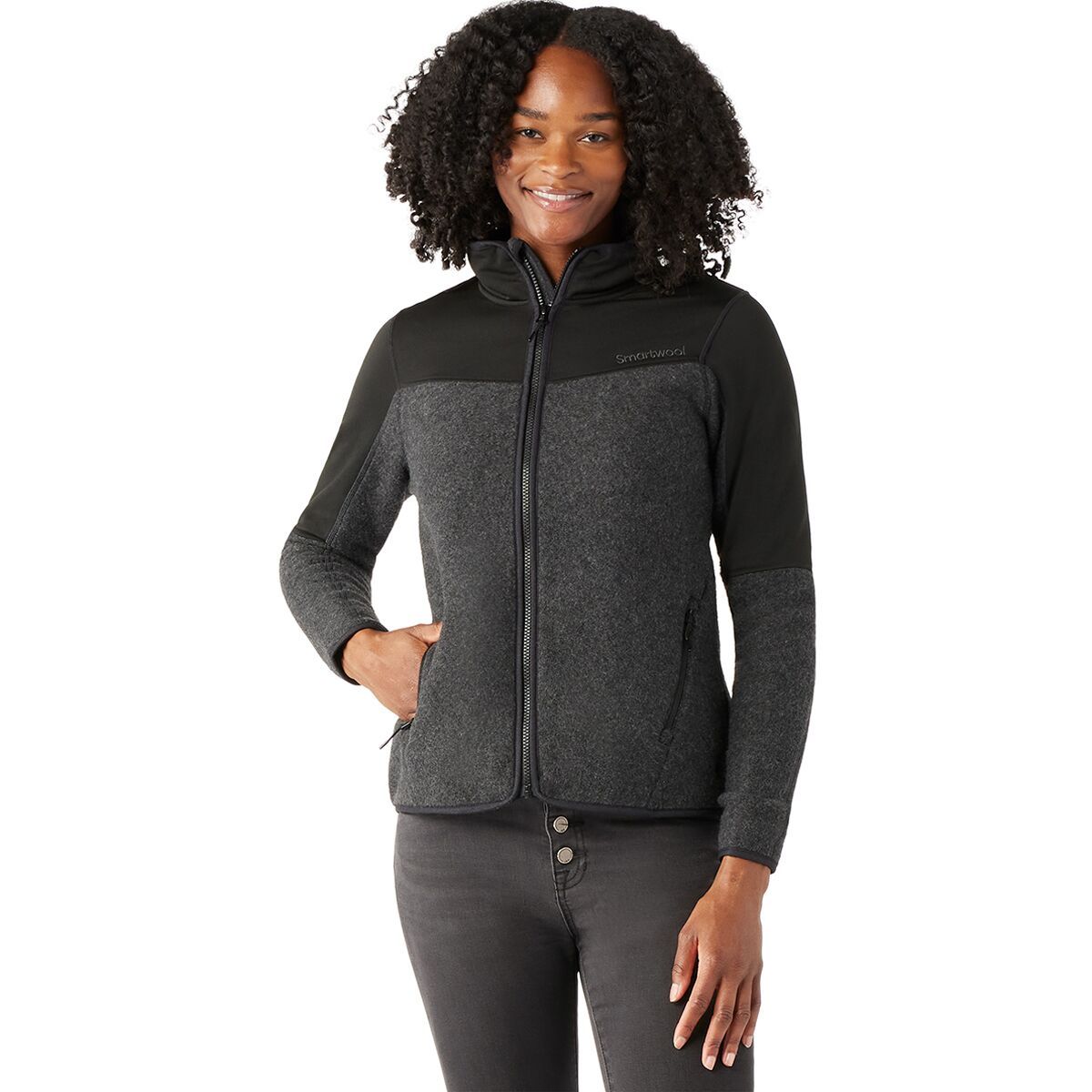 Smartwool Hudson Trail Fleece Full-Zip - Women's Charcoal Heather, XL