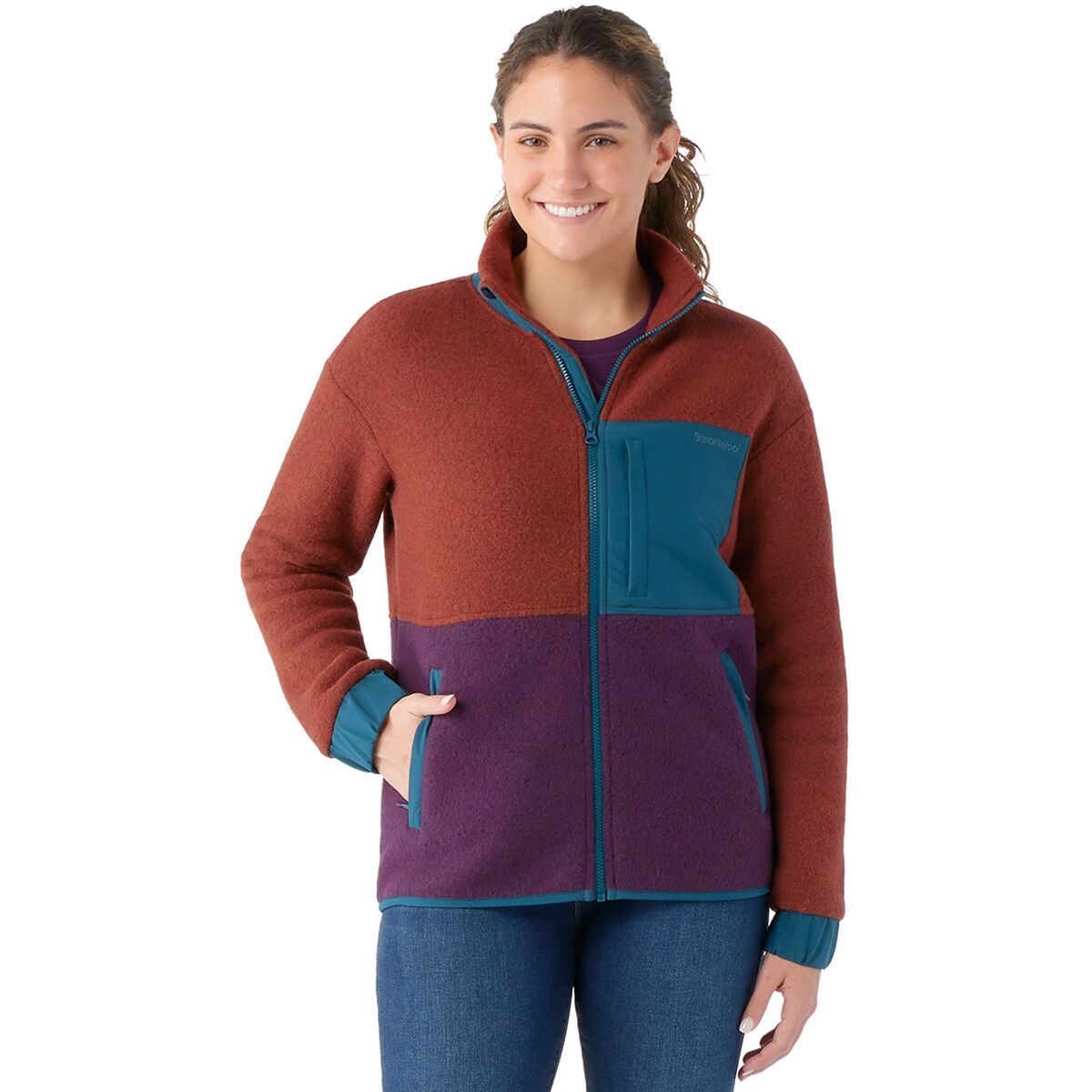 Smartwool Hudson Trail Fleece Jacket - Women's Pecan Brown Heather, XS