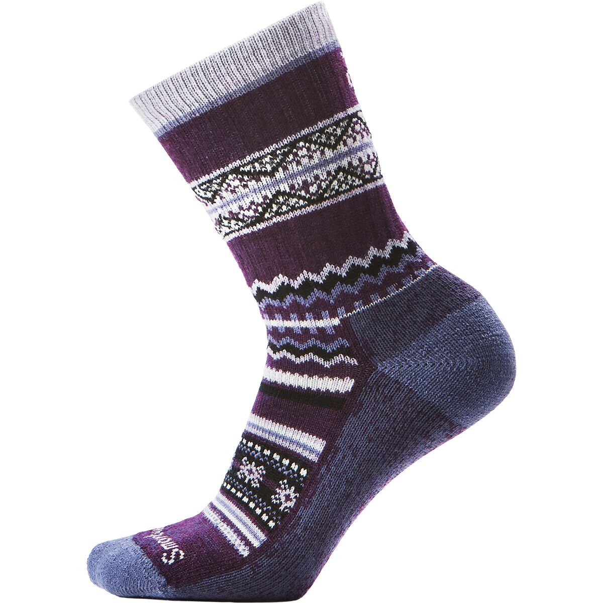 Image of Smartwool Everyday Snowed In Sweater Crew Sock Chalk Violet, M