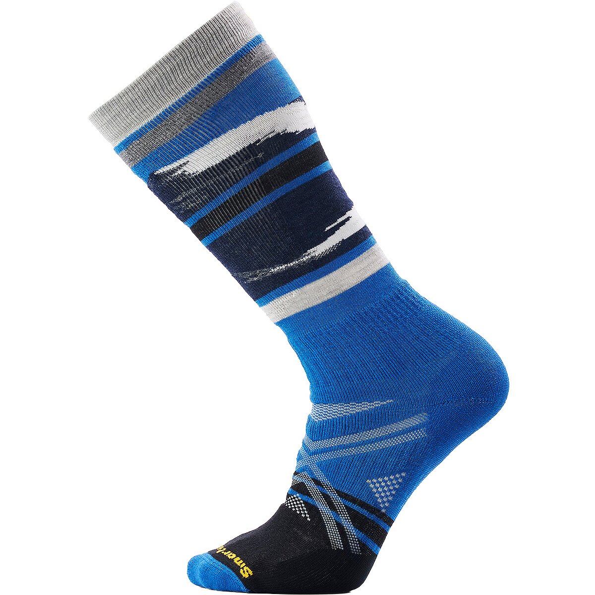 Image of Smartwool Ski Full Cushion Midnight Ski Pattern OTC Sock Laguna Blue, XL