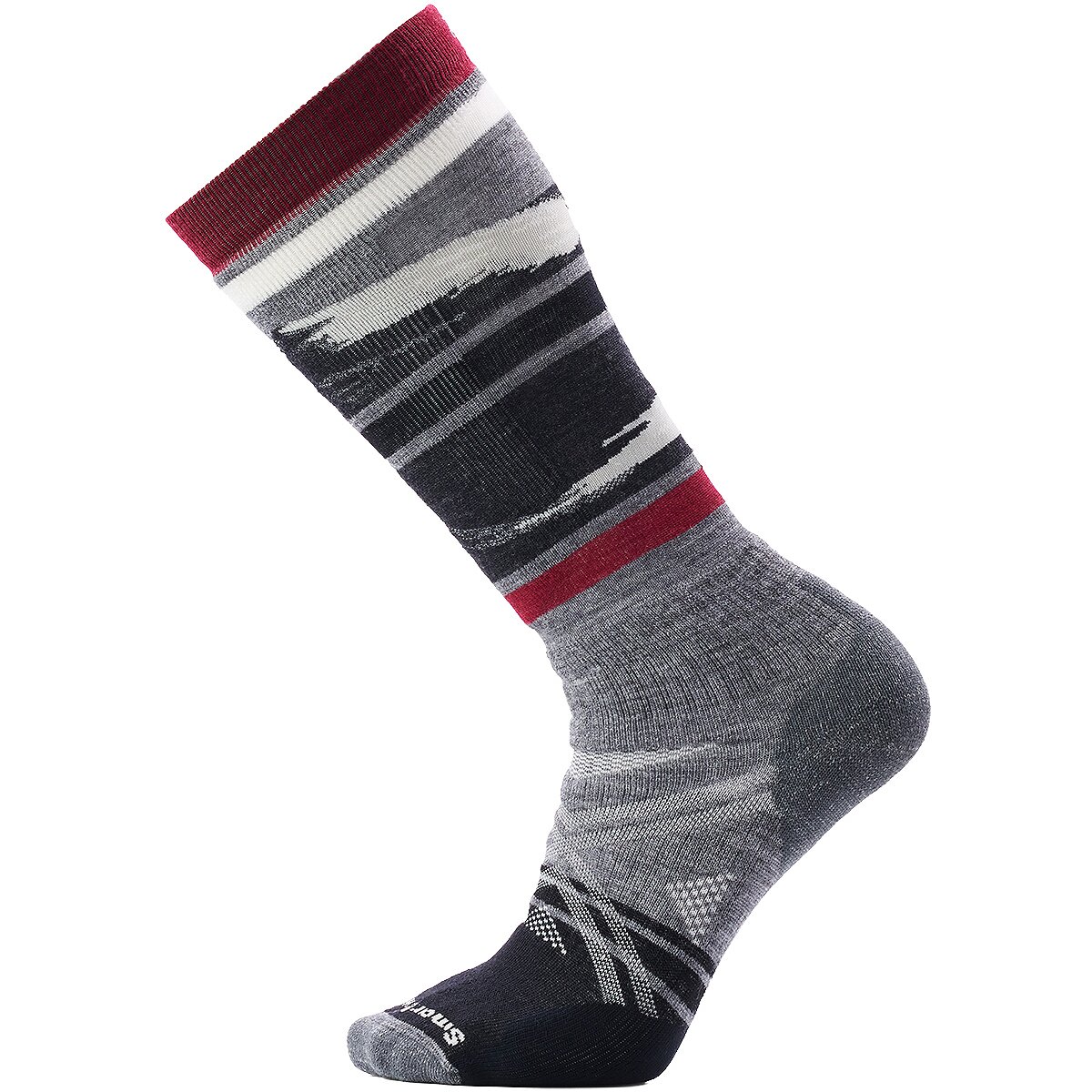 Image of Smartwool Ski Full Cushion Midnight Ski Pattern OTC Sock Medium Gray, L