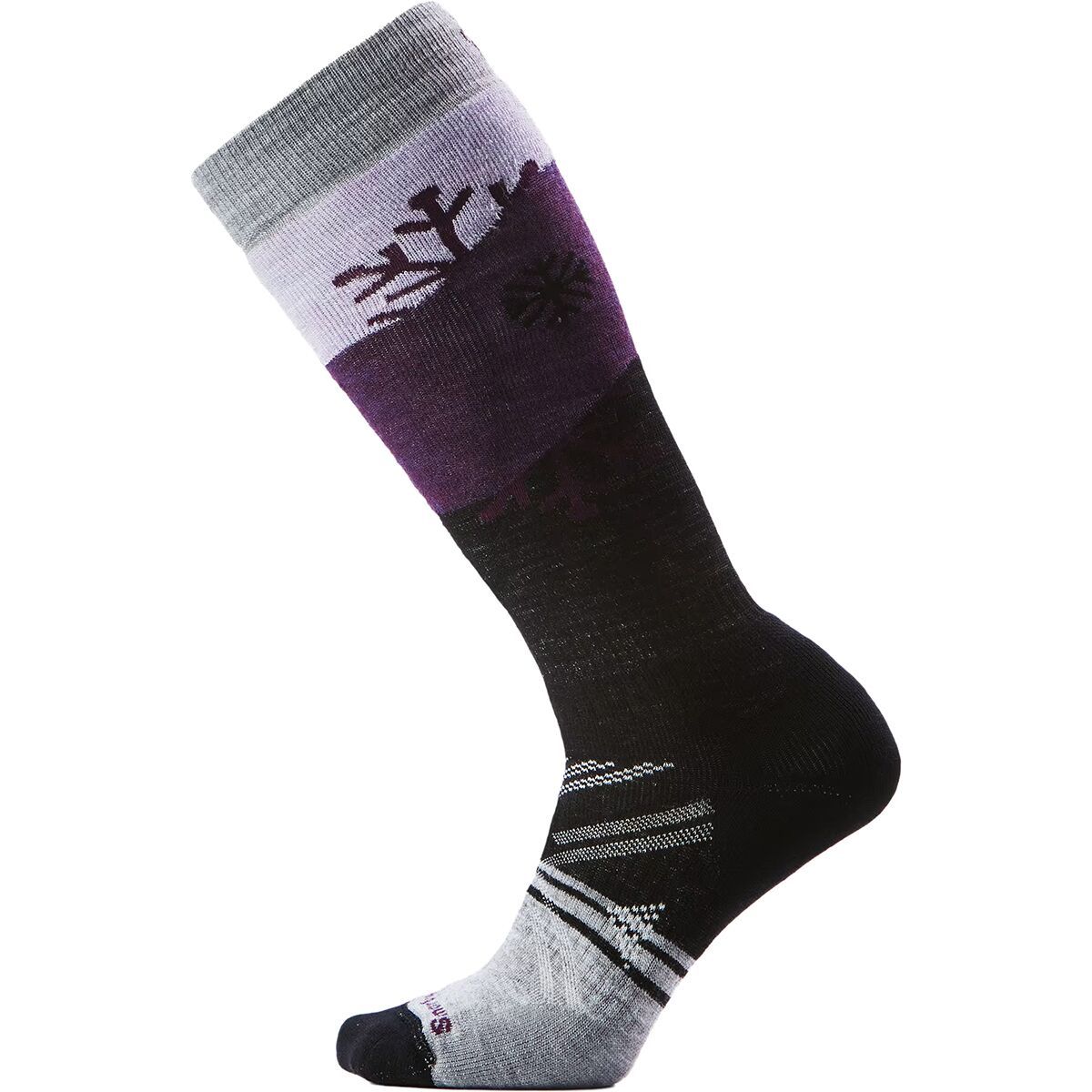 Smartwool Ski Full Cushion Snowpocalypse Pattern OTC Sock - Women's Purple Eclipse, L