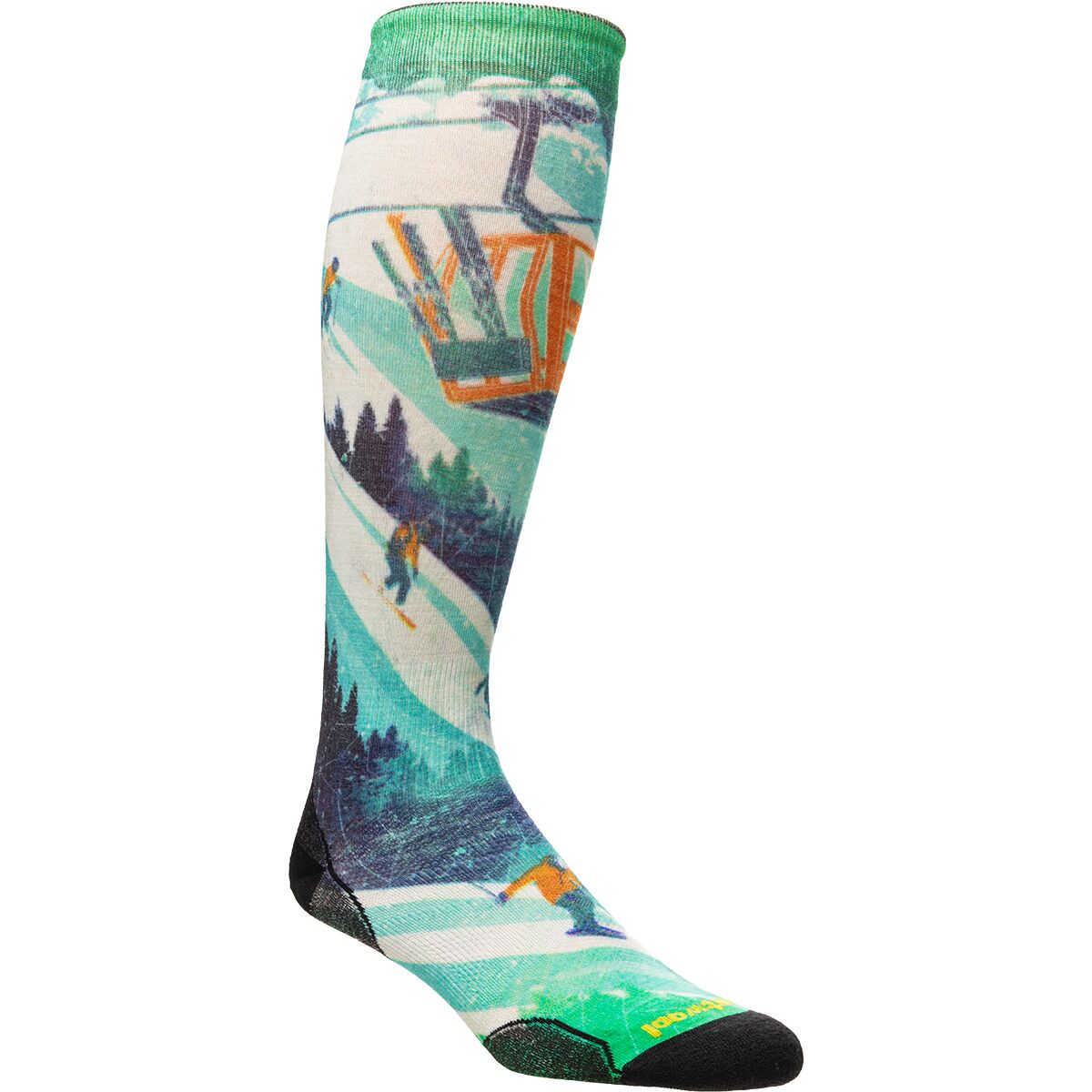 Image of Smartwool Ski Zero Cushion Ski Day Print OTC Sock Capri, M
