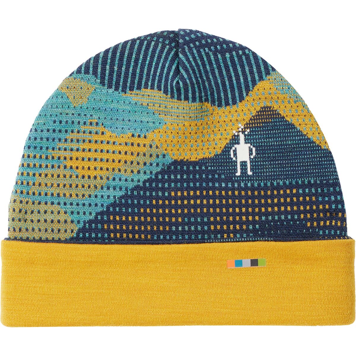 Smartwool Smartwool Thermal Merino Reversible Cuffed Beanie - Kids' Blueberry Mountain Scape, S/M