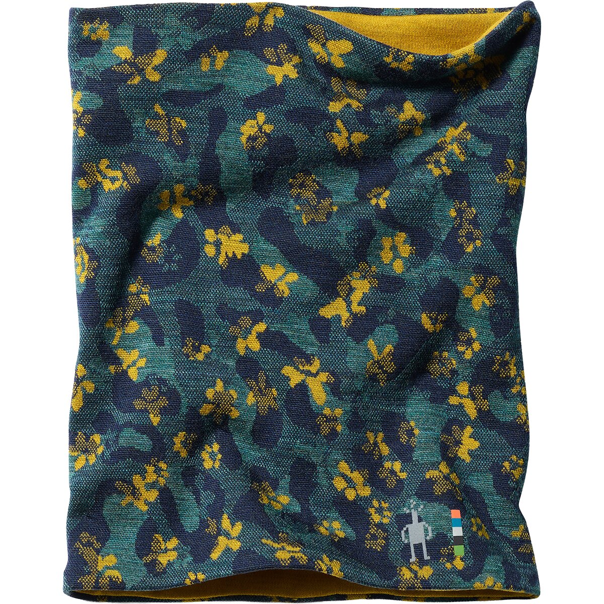 Image of Smartwool Thermal Merino Reversible Neck Gaiter Dark Teal Wild Blossom, One Size