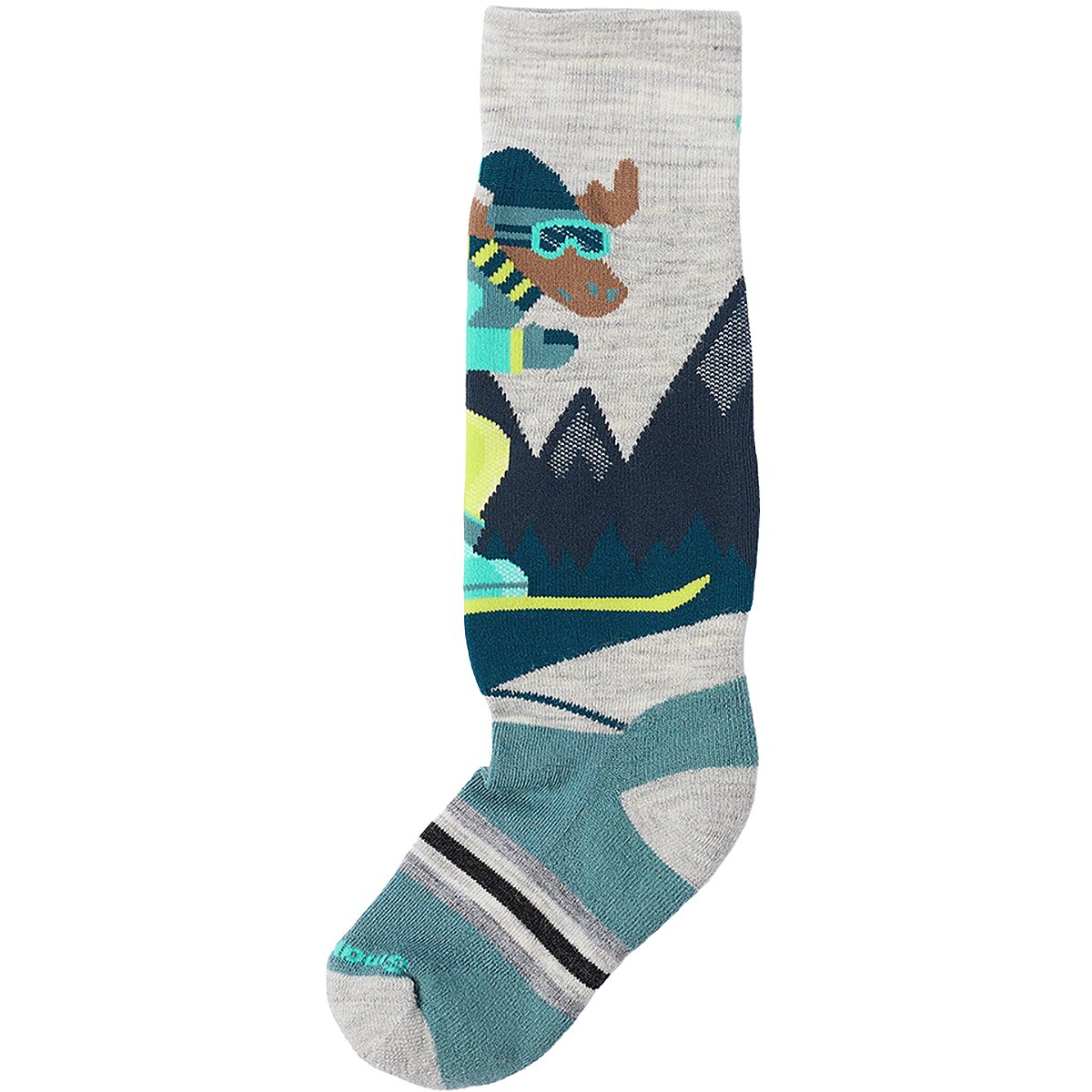 Image of Smartwool Wintersport Full Cushion Mountain Moose OTC Sock - Kids' Ash, S
