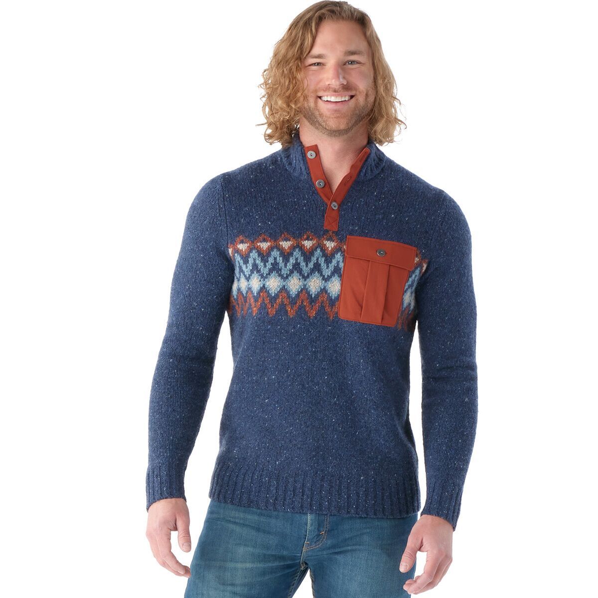 Smartwool Heavy Henley Sweater - Men's Deep Navy Heather, L