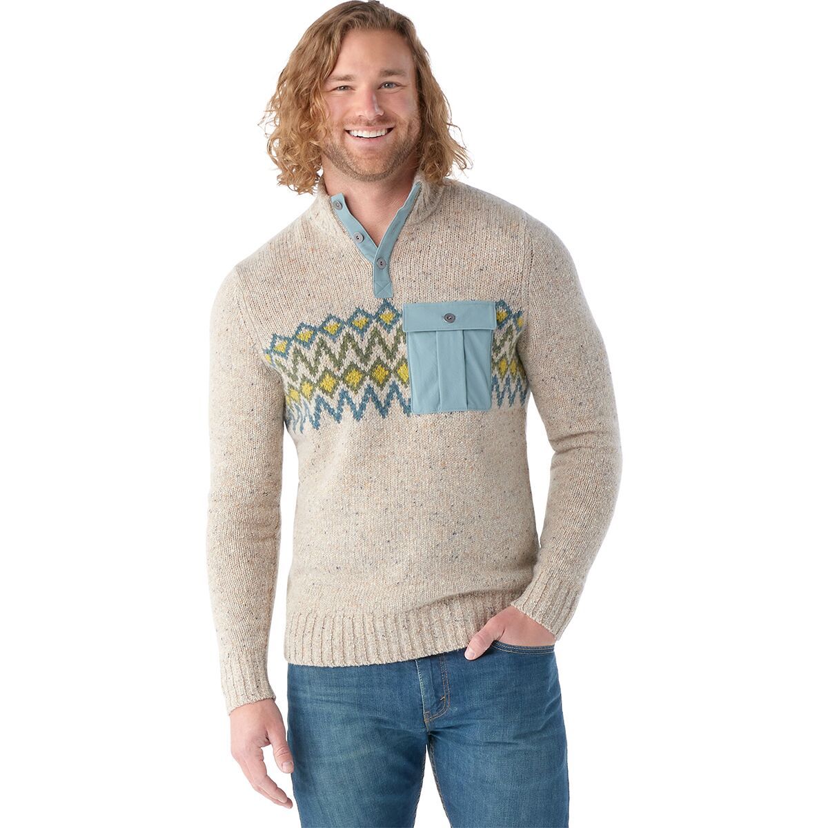 Smartwool Heavy Henley Sweater - Men's Oat Heather, XXL