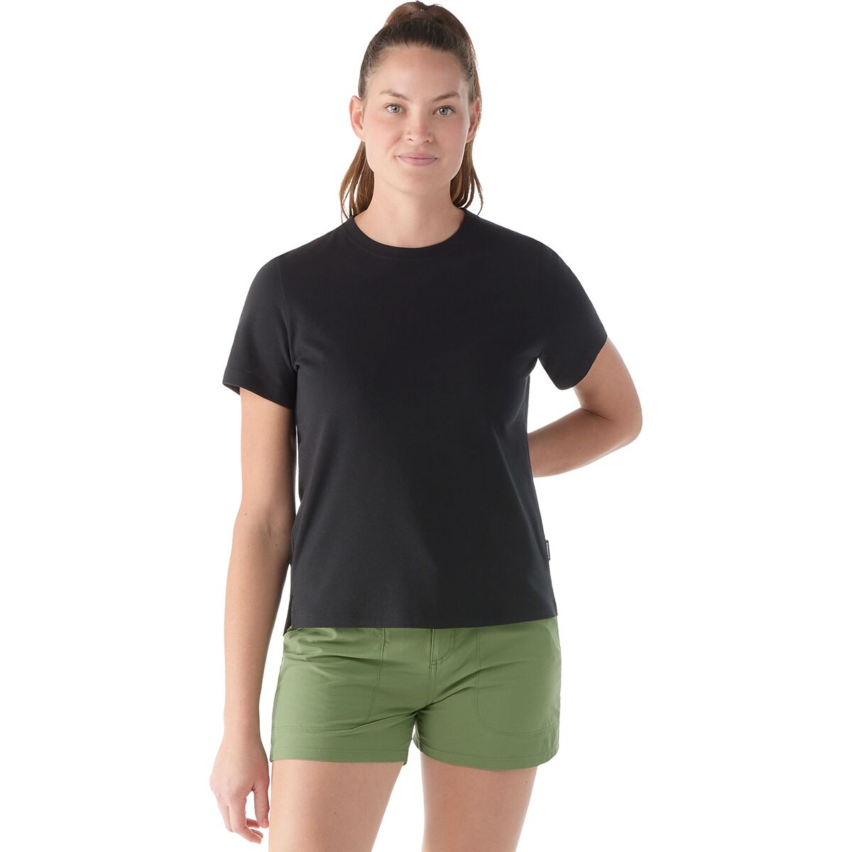 Image of Smartwool Perfect Crew Short-Sleeve T-Shirt - Women's Black, XS