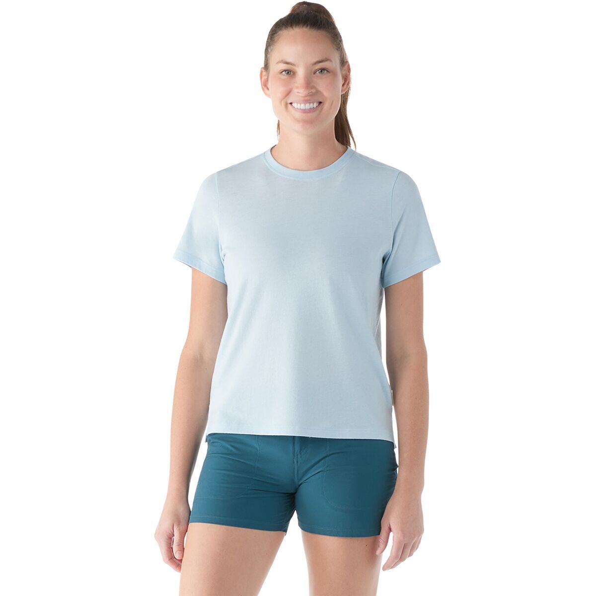 Smartwool Perfect Crew Short-Sleeve T-Shirt - Women's Winter Sky Heather, L