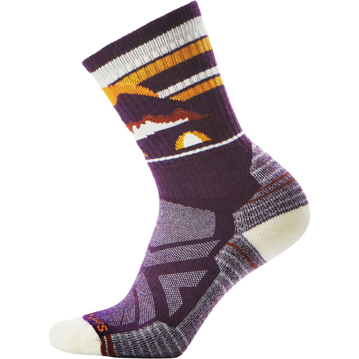 Image of Smartwool Hike Light Cushion Mountain Moon Crew Sock - Women's Purple Iris, L