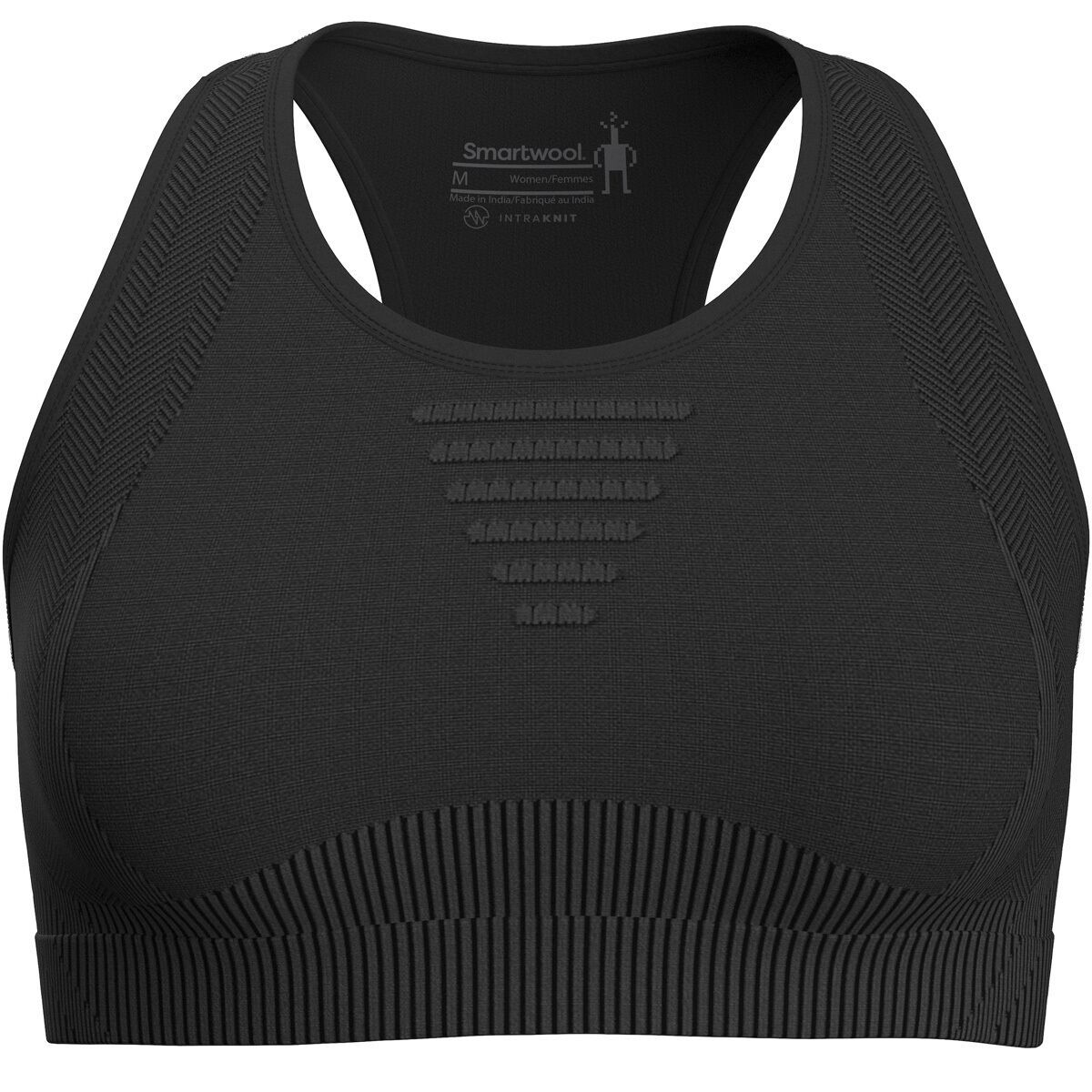 Image of Smartwool Intraknit Racerback Bra - Women's Black Heather, M