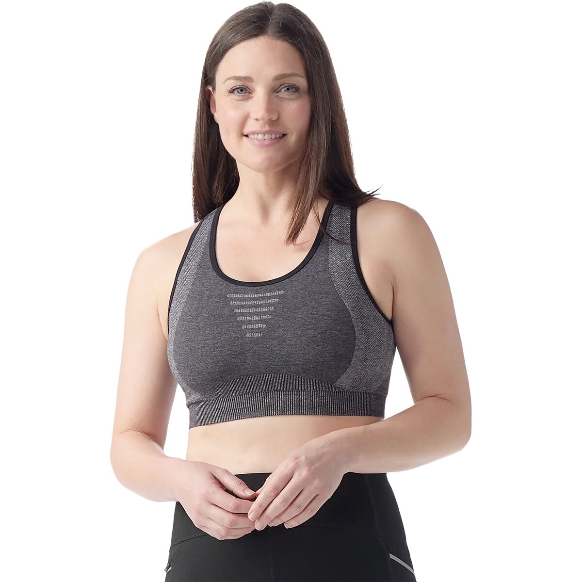Image of Smartwool Intraknit Racerback Bra - Women's Black Heather, S