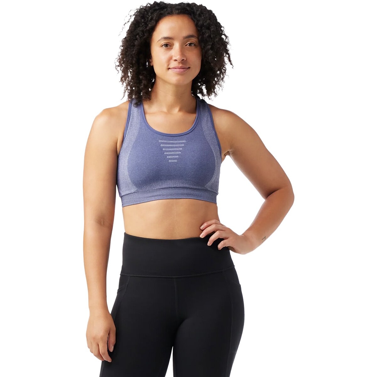 Image of Smartwool Intraknit Racerback Bra - Women's Nightfall Blue Heather, S