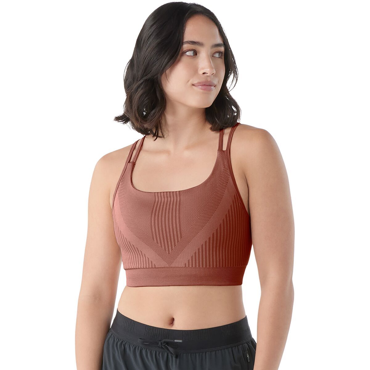 Smartwool Intraknit Strappy Bra - Women's Pecan Brown Heather, S