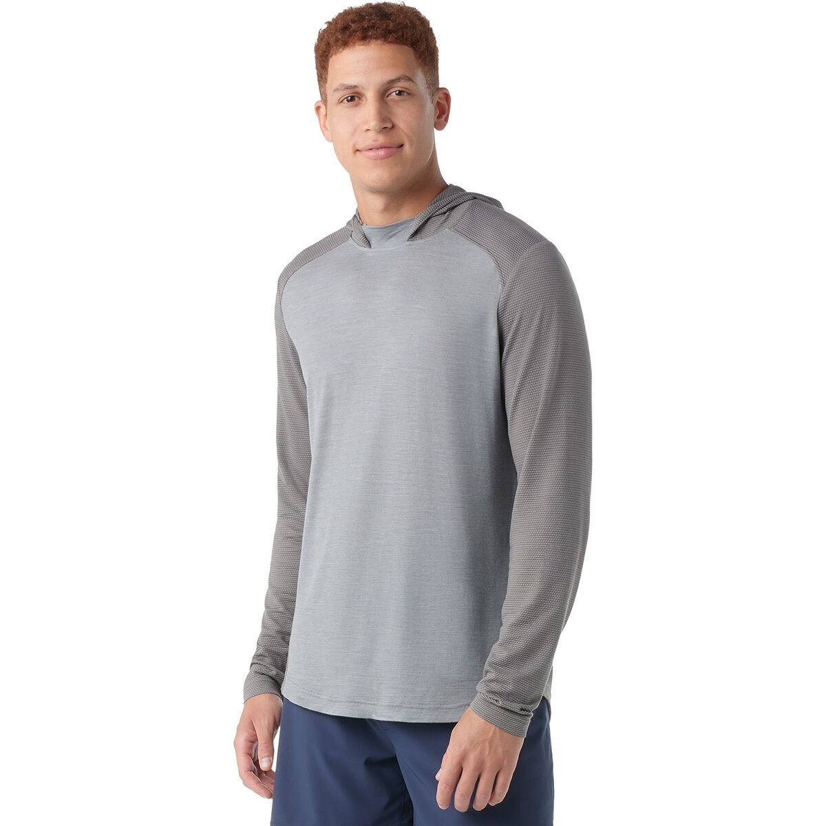 Image of Smartwool Active Mesh Hoodie - Men's Light Gray Heather, XXL