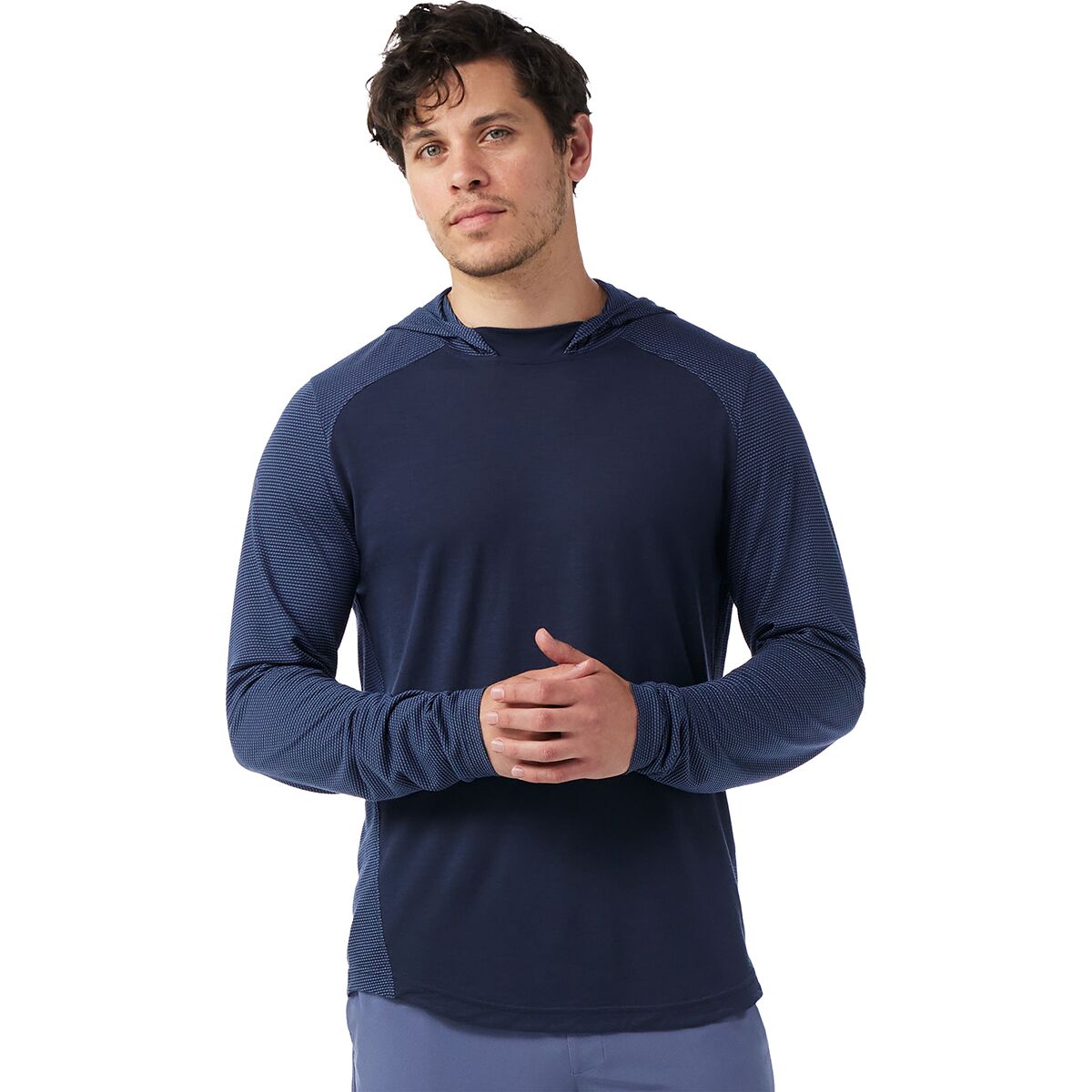 Image of Smartwool Active Mesh Hoodie - Men's Nightfall Blue/Deep Navy, S