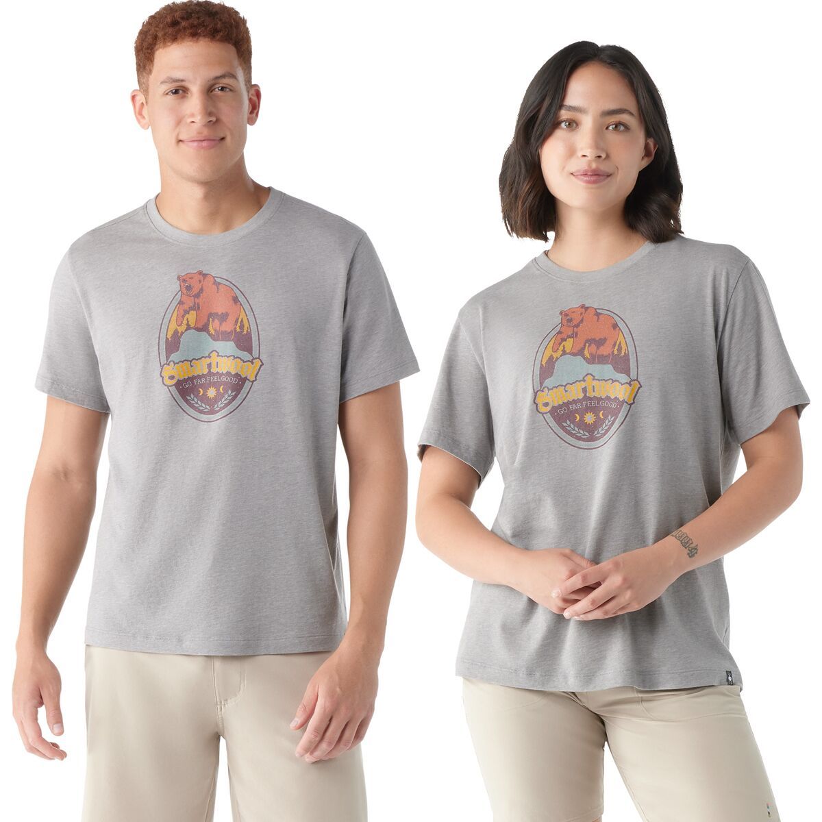 Smartwool Bear Attack Graphic Short-Sleeve T-Shirt Light Gray Heather, M