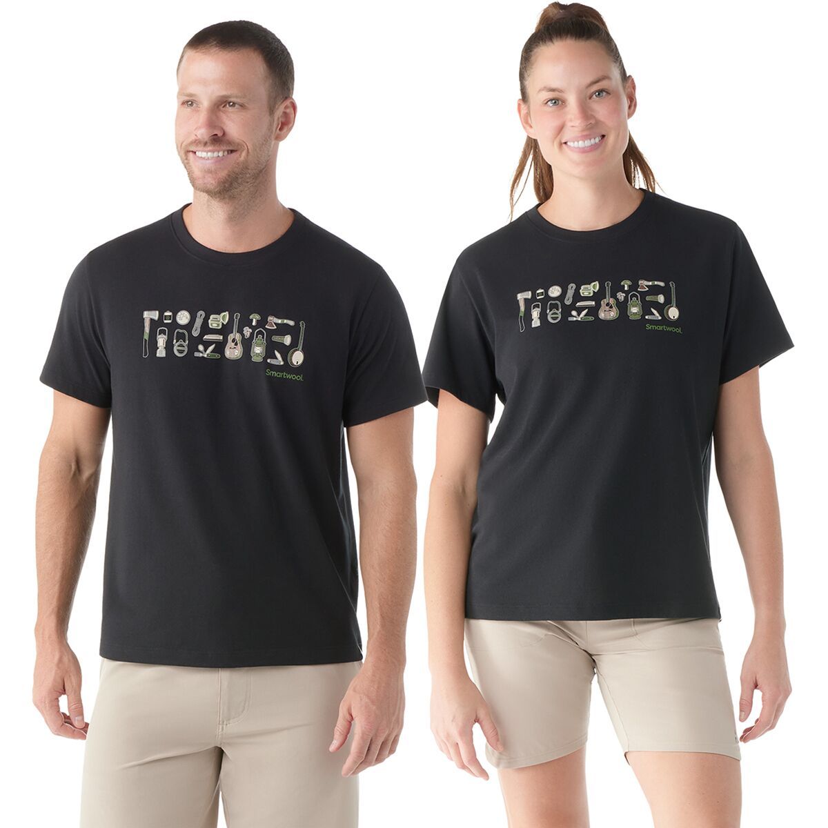 Smartwool Gone Camping Graphic Short-Sleeve T-Shirt Black, XXL