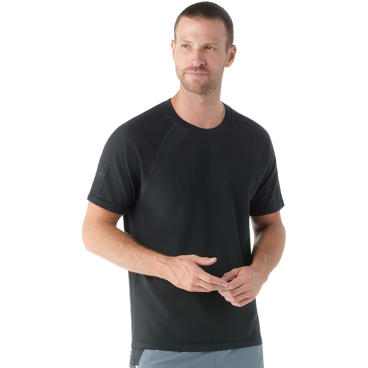 Smartwool Intraknit Active Seamless Short-Sleeve Top - Men's Black/Charcoal, S