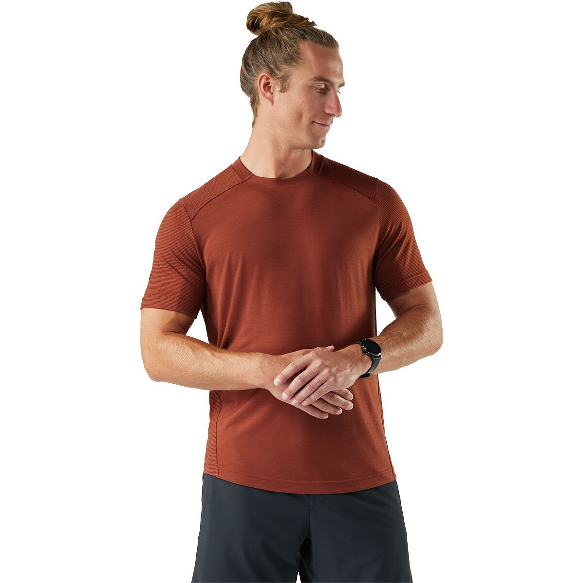 Image of Smartwool Active Mesh Short-Sleeve T-Shirt - Men's Burnt Sienna Heather, M