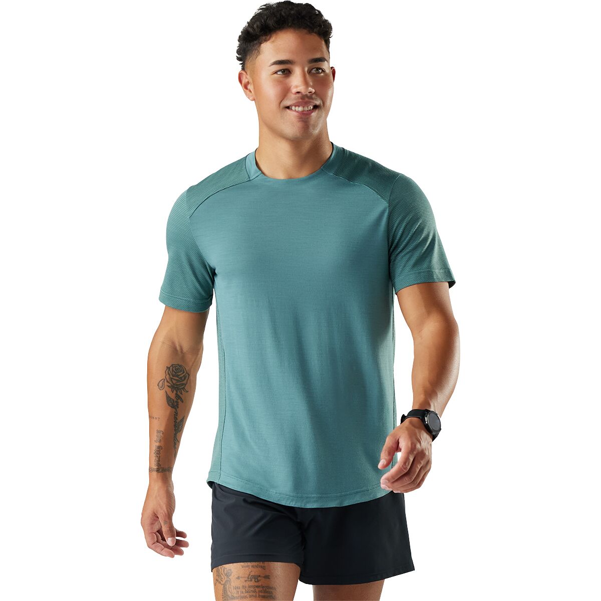 Image of Smartwool Active Mesh Short-Sleeve T-Shirt - Men's Dusty Teal, XL
