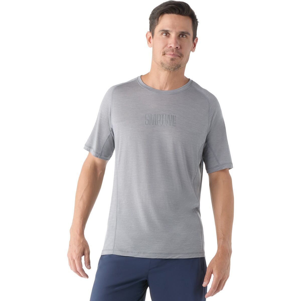 Smartwool Active Ultralite Graphic Short-Sleeve T-Shirt - Men's Light Gray Heather/Medium Gray Heather, XXL