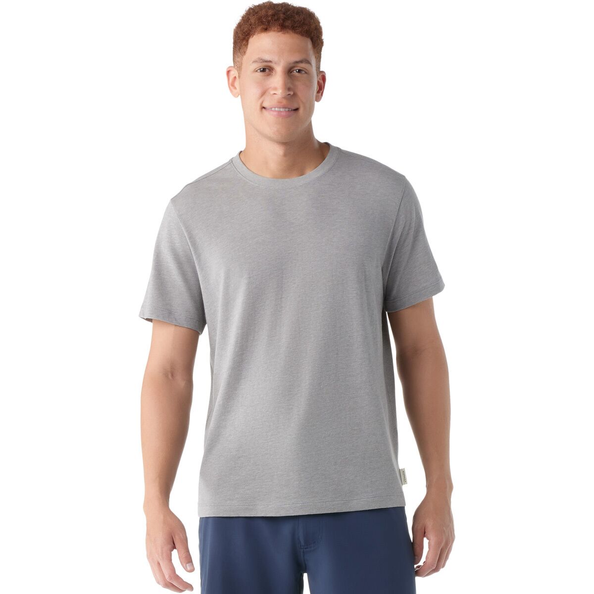 Image of Smartwool Perfect Crew Short-Sleeve T-Shirt - Men's Light Gray Heather, XL