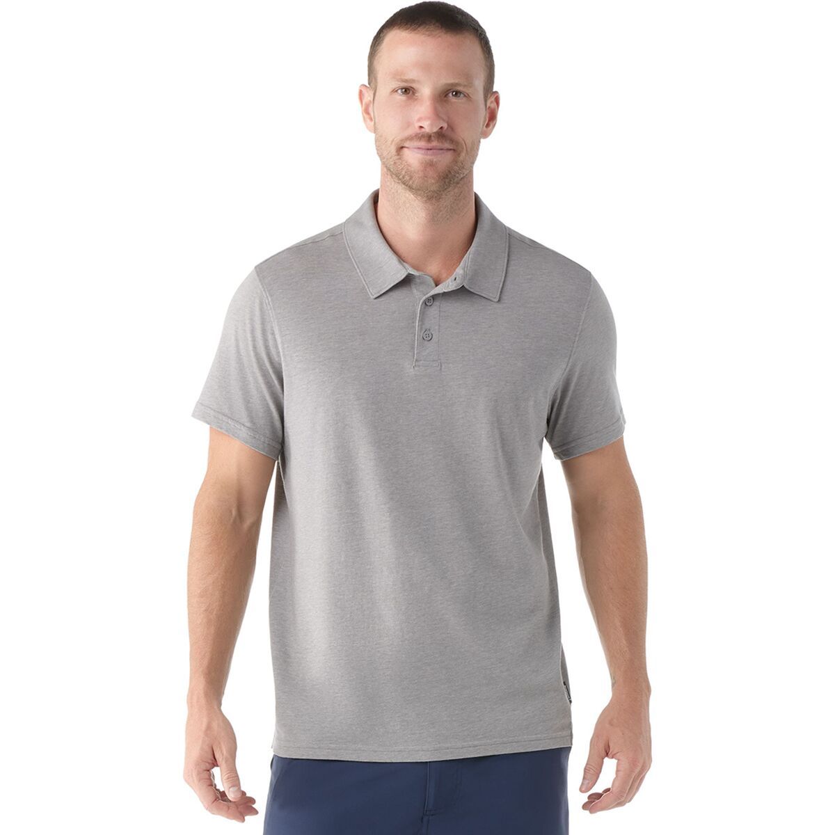 Smartwool Short-Sleeve Polo - Men's Light Gray Heather, XXL