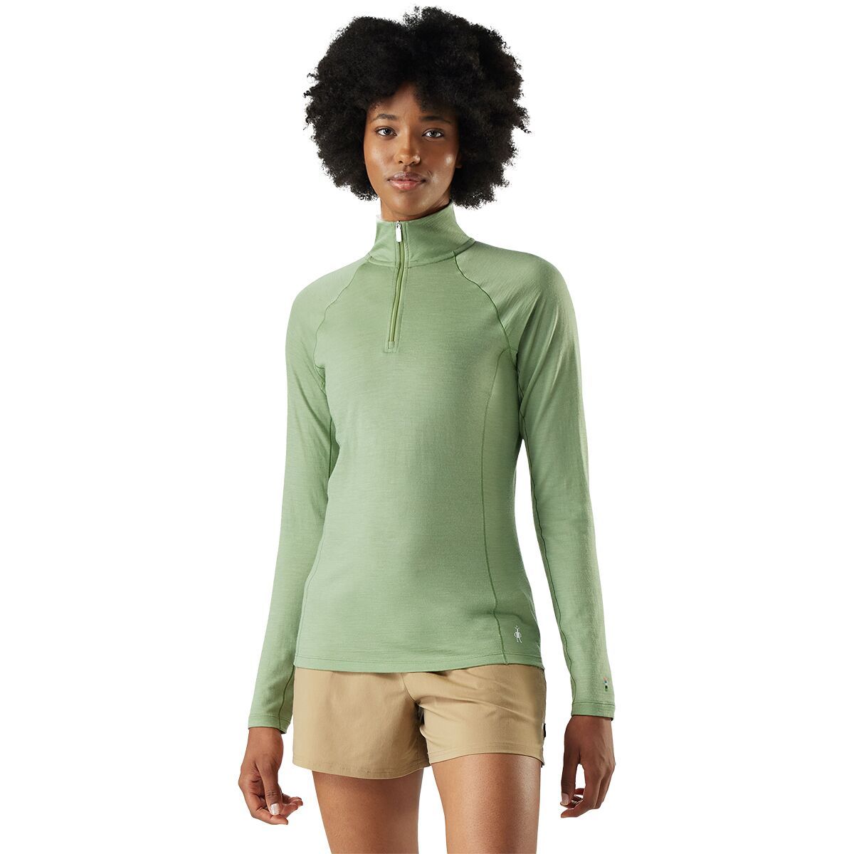 Image of Smartwool Classic All-Season Merino 1/4-Zip Baselayer - Women's Green Tea, L