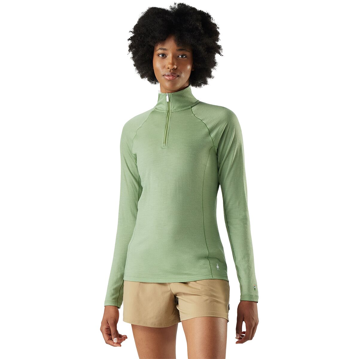 Image of Smartwool Classic All-Season Merino 1/4-Zip Baselayer - Women's Green Tea, XL