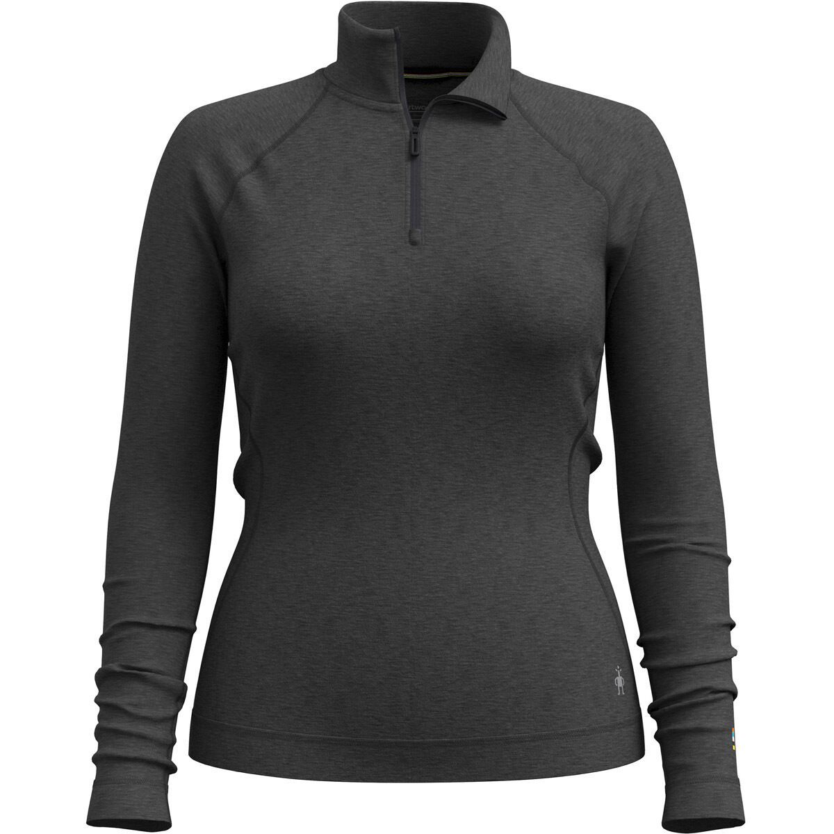 Image of Smartwool Classic Thermal Merino Base Layer 1/4-Zip Top - Women's Charcoal Heather, XS