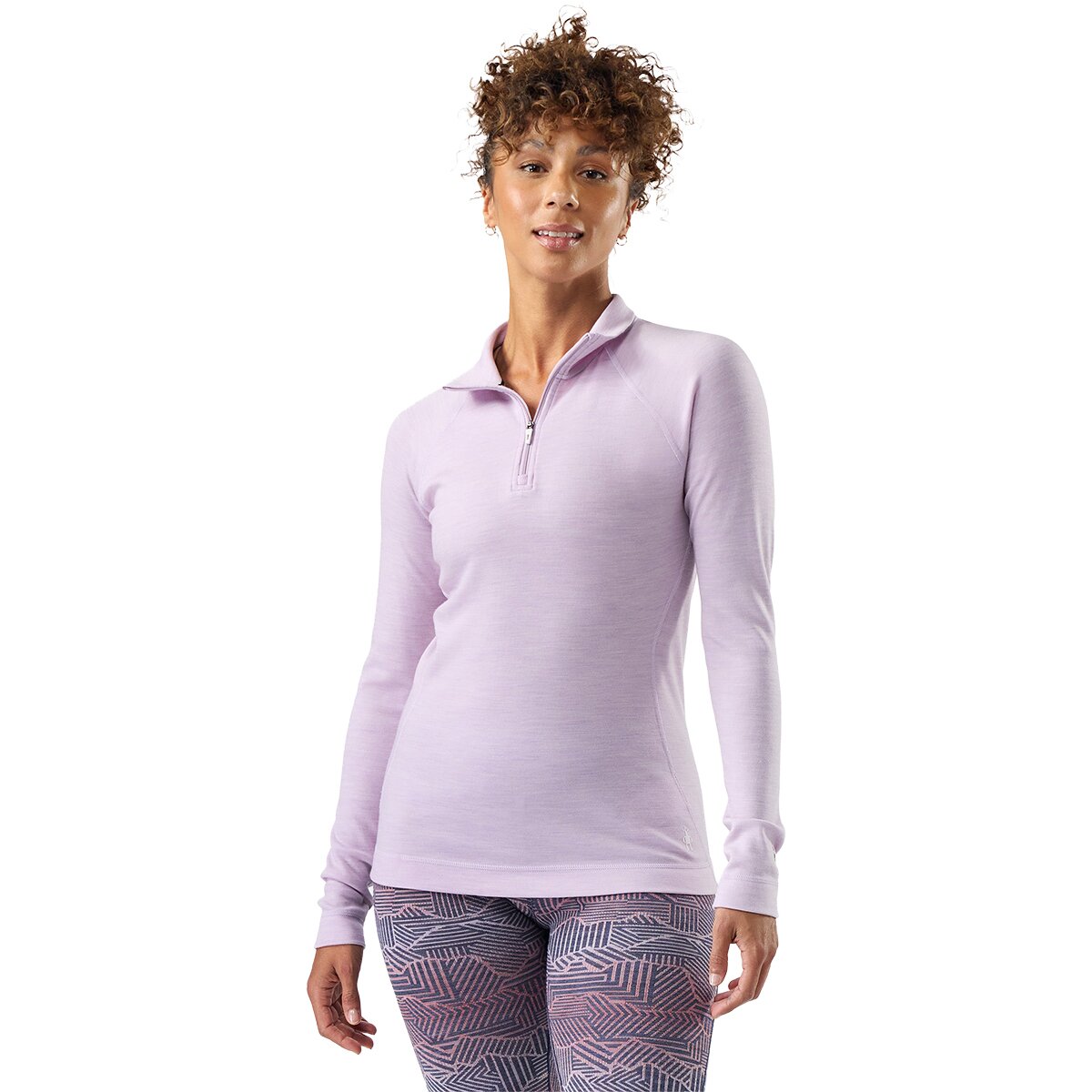 Image of Smartwool Classic Thermal Merino Base Layer 1/4-Zip Top - Women's Lavender Sky Heather, S